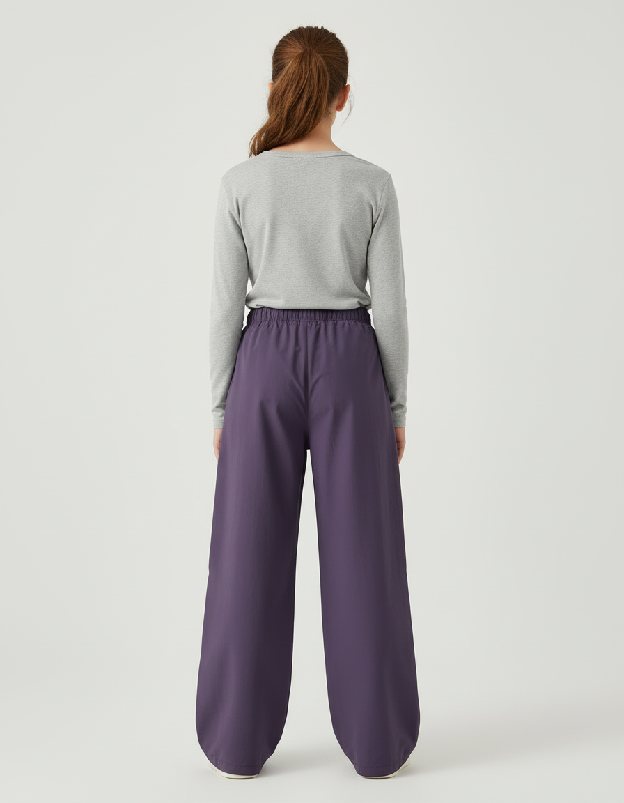 Pantalon Cargo Violet Ample Fluide Enfant - Polyester - vue 2