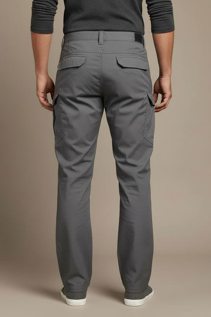 Pantalon Cargo Gris Tactique Multipoches Homme - Polyester - vue 2