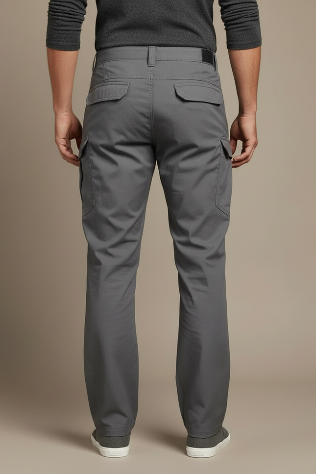 Pantalon Cargo Gris Tactique Multipoches Homme - Polyester - vue 2