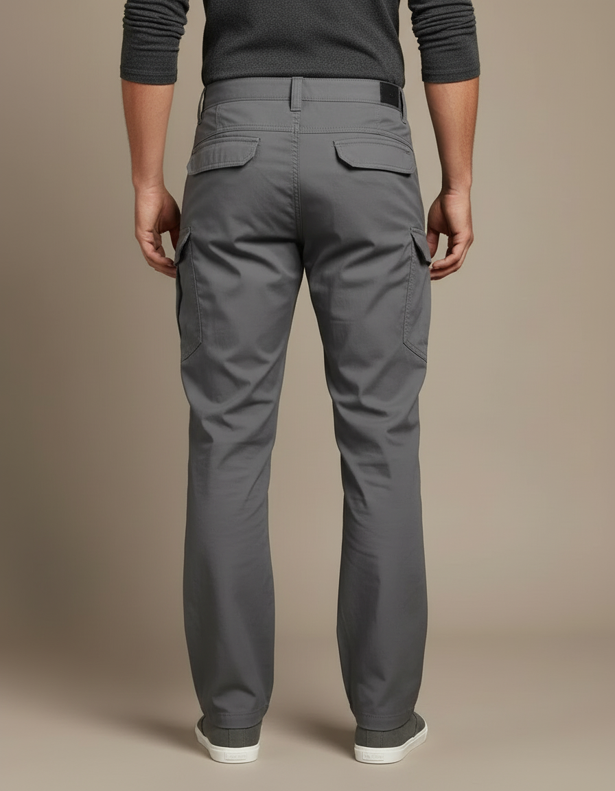Pantalon Cargo Gris Tactique Multipoches Homme - Polyester - vue 2
