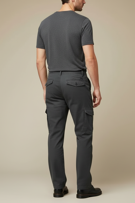 Pantalon Cargo Homme Anthracite Droit Toile - Gris - vue 2