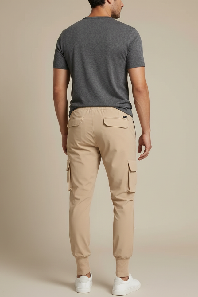 Pantalon Cargo Beige Slim Extensible Décontracté Homme - Polyester - vue 2