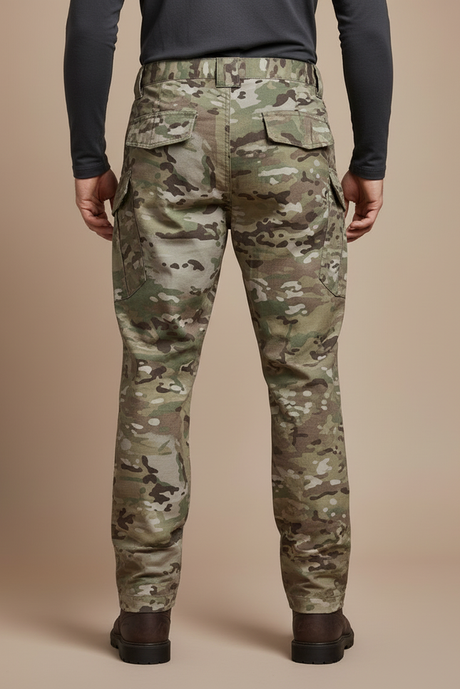 Pantalon Cargo Camouflage Militaire Tactique Multipoches Homme - Multicolore Toile - vue 2