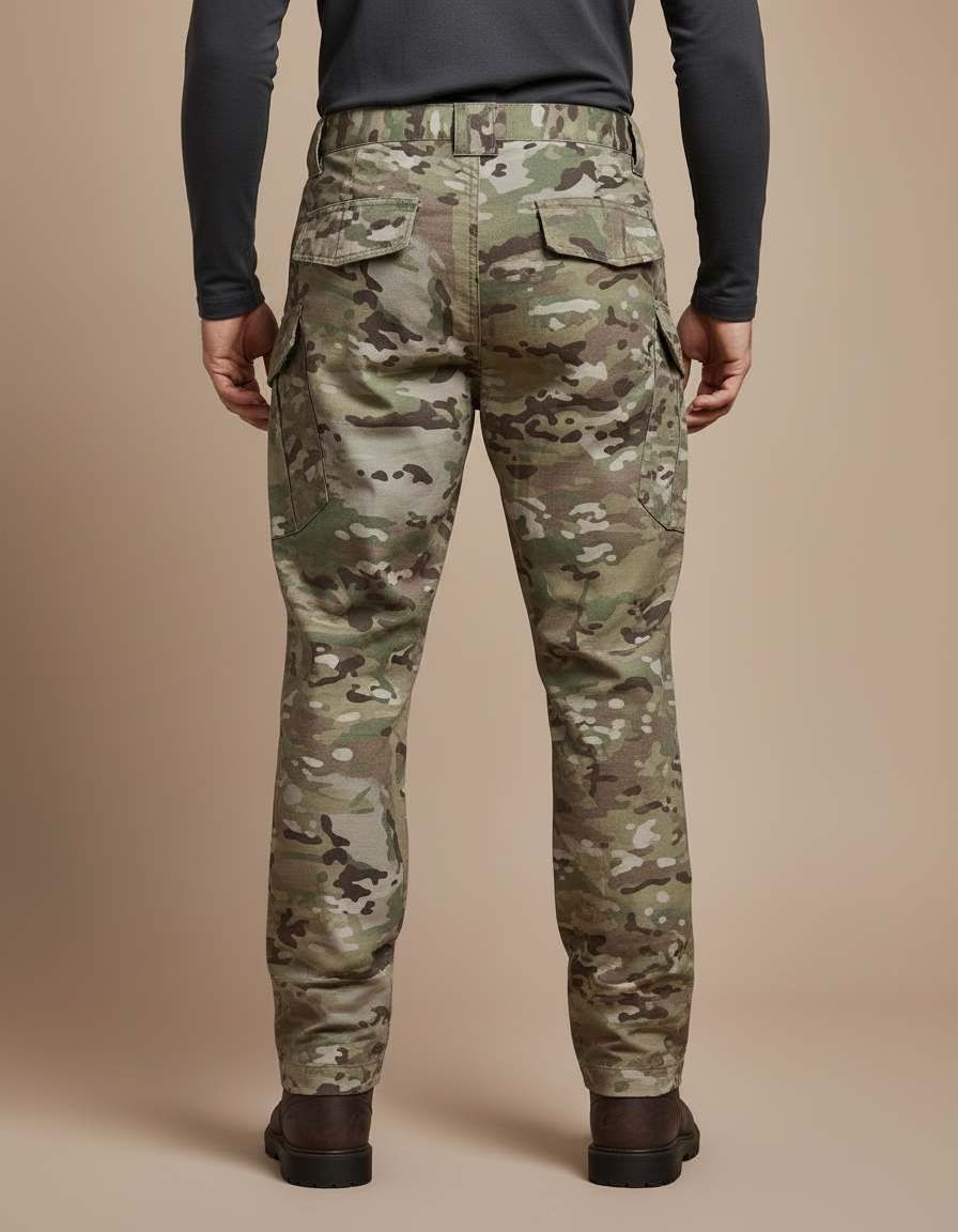 Pantalon Cargo Camouflage Militaire Tactique Multipoches Homme - Multicolore Toile - vue 2
