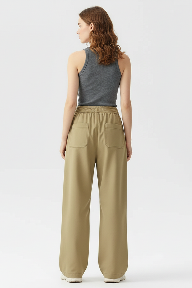 Pantalon Cargo Kaki Ample Décontracté Fluide Femme - Polyester - vue 2