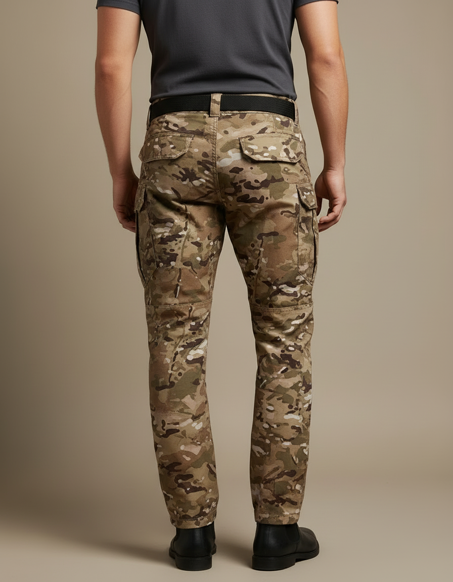 Pantalon Cargo Camouflage Tactique Homme Multipoches Renforcé - Multicolore Toile - vue 2