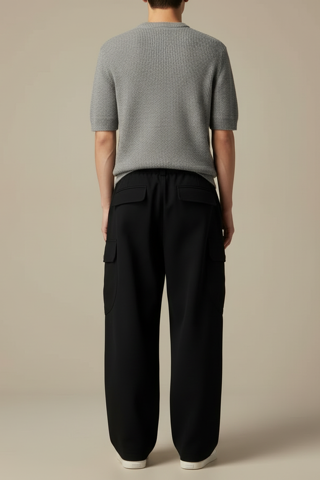 Pantalon Cargo Noir Large - Polyester - vue 2