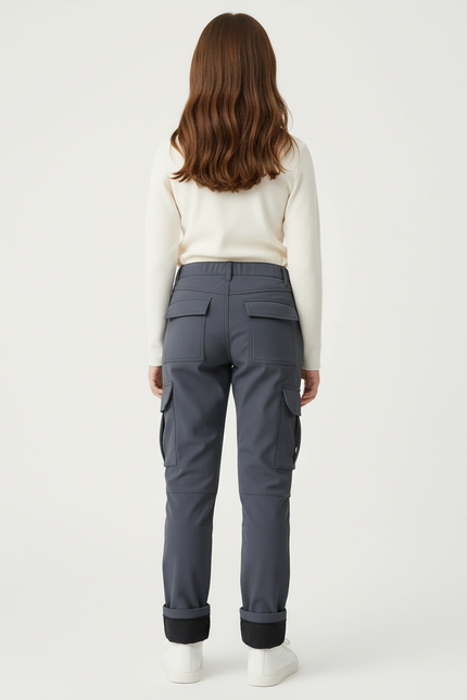 Pantalon Cargo Gris Imperméable Thermique Décontracté Enfant - Polyester - vue 2