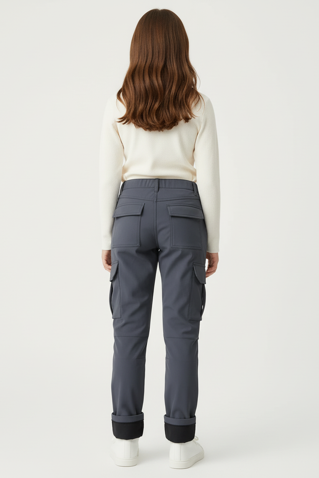 Pantalon Cargo Gris Imperméable Thermique Décontracté Enfant - Polyester - vue 2