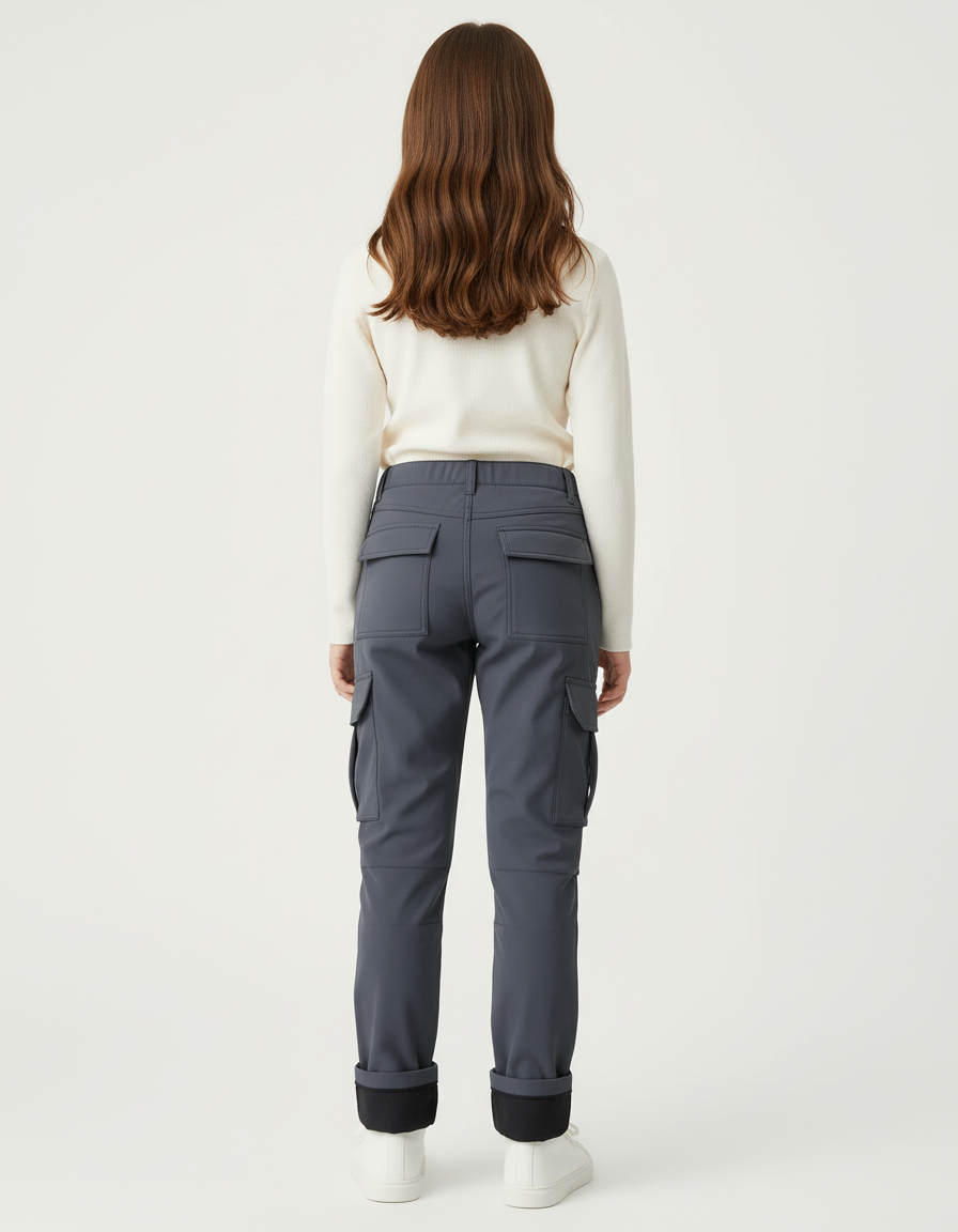Pantalon Cargo Gris Imperméable Thermique Décontracté Enfant - Polyester - vue 2