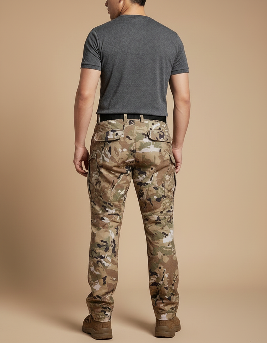 Pantalon Cargo Camouflage Tactique Multipoches Homme - Multicolore Toile - vue 2