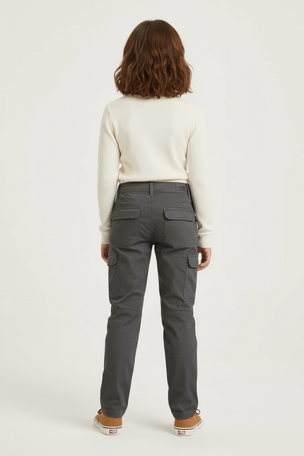 Pantalon Cargo Gris Enfant Coupe Droite Respirant - Toile - vue 2