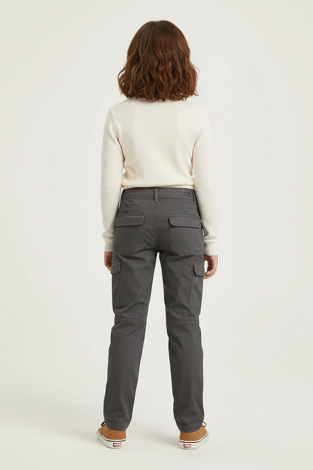 Pantalon Cargo Gris Enfant Coupe Droite Respirant - Toile - vue 2