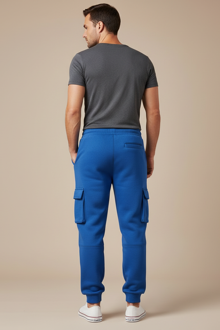 Pantalon Cargo Bleu Ample Multi-Poches Décontracté Homme - Molleton - vue 2
