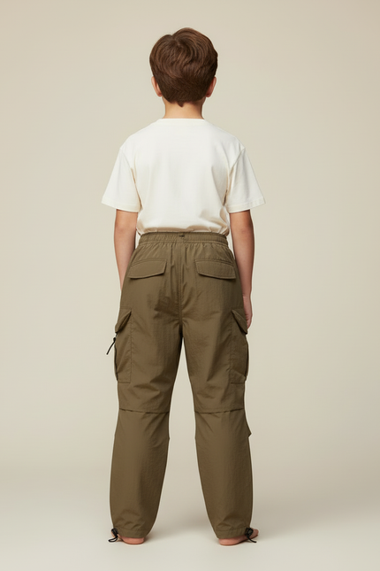 Pantalon Cargo Garçon Kaki Parachute - Polyester - vue 2