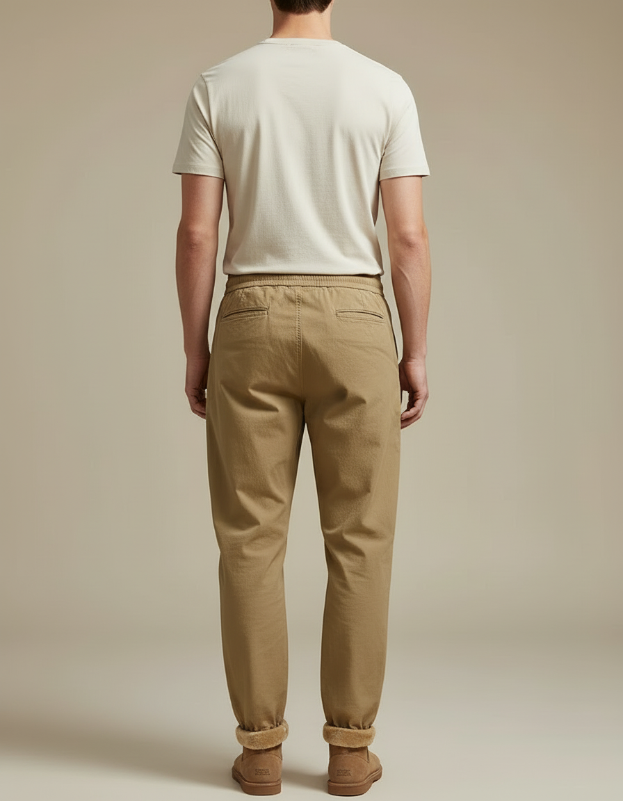 Pantalon Cargo Homme Ample Coton Beige - vue 2