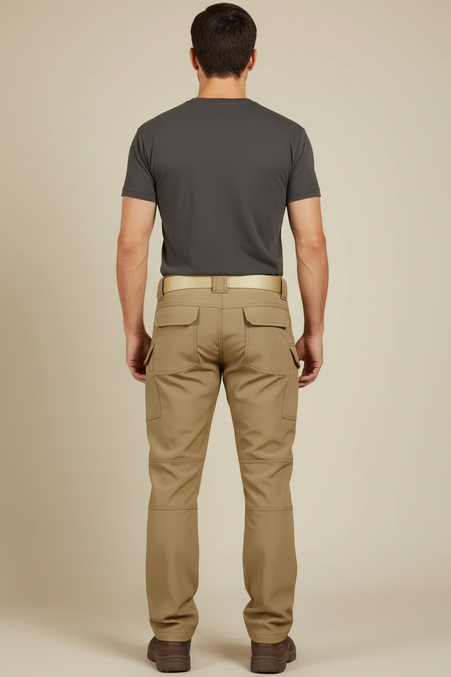 Pantalon Cargo Homme Tactique Multipoches Beige - Polyester - vue 2