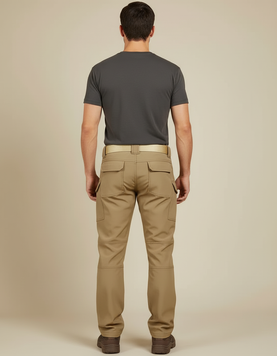 Pantalon Cargo Homme Tactique Multipoches Beige - Polyester - vue 2
