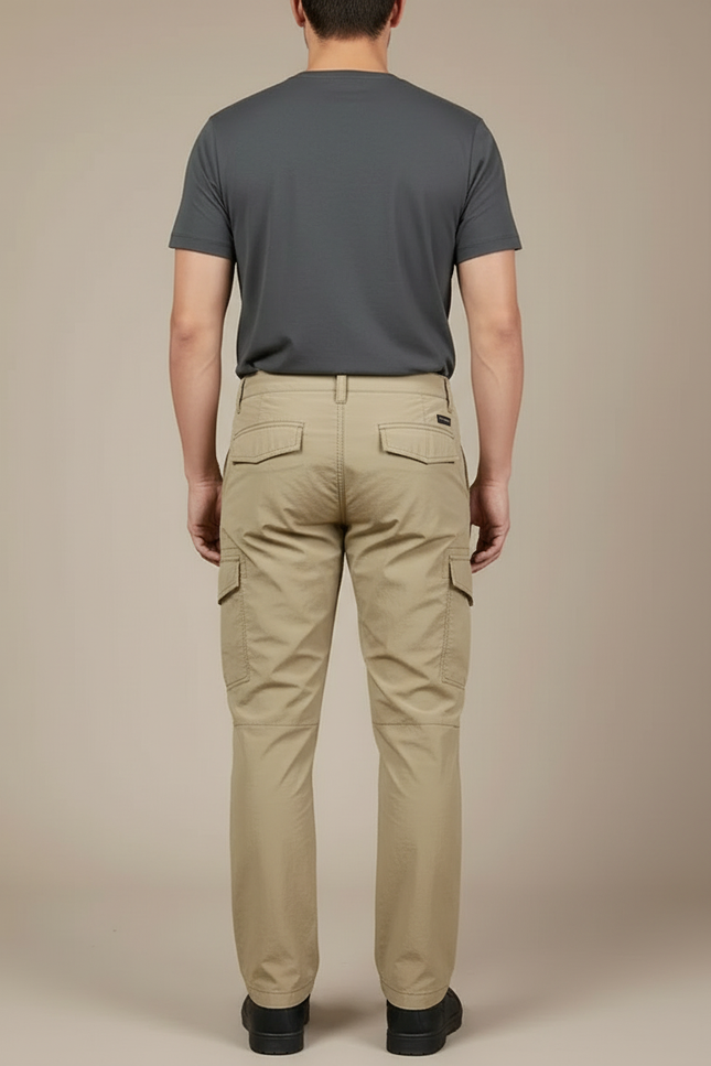 Pantalon Moto Cargo Homme - Beige Polyester - vue 2