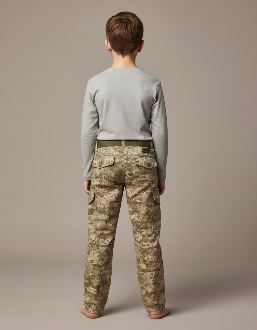 Pantalon Cargo Camouflage Pixelisé Enfant Coton Tactique - Imprimé - vue 2