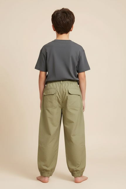 Pantalon Cargo Kaki Ample Décontracté Enfant Mixte - Polyester - vue 2