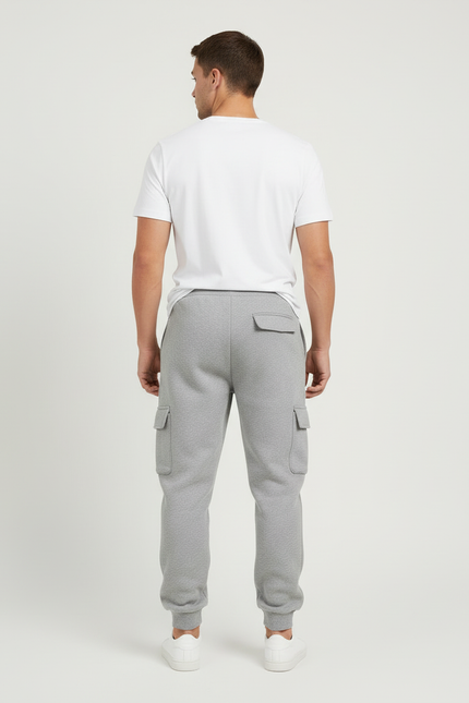 Pantalon Cargo Gris Jogging Ample Décontracté Homme - Molleton - vue 2