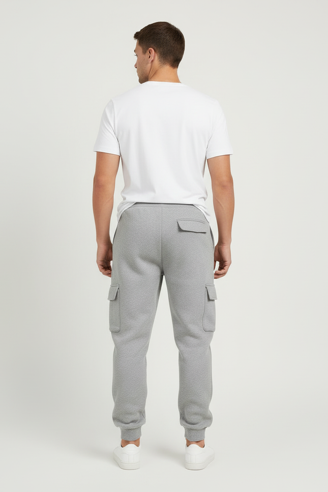 Pantalon Cargo Gris Jogging Ample Décontracté Homme - Molleton - vue 2