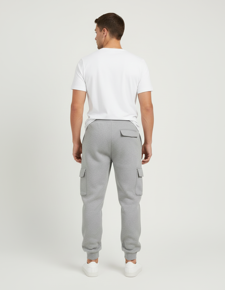 Pantalon Cargo Gris Jogging Ample Décontracté Homme - Molleton - vue 2