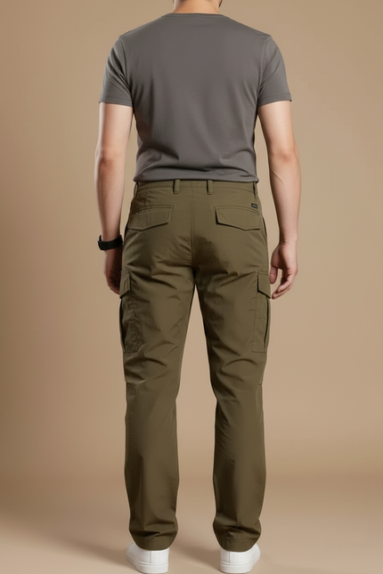 Pantalon Cargo Kaki Homme Droit Décontracté Multipoches - Polyester - vue 2