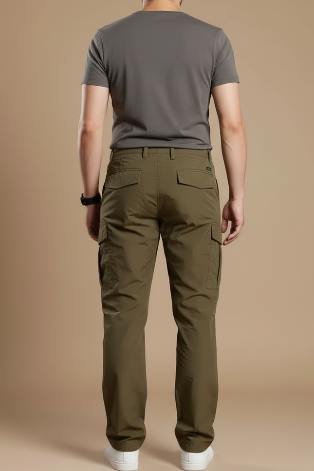 Pantalon Cargo Kaki Homme Droit Décontracté Multipoches - Polyester - vue 2