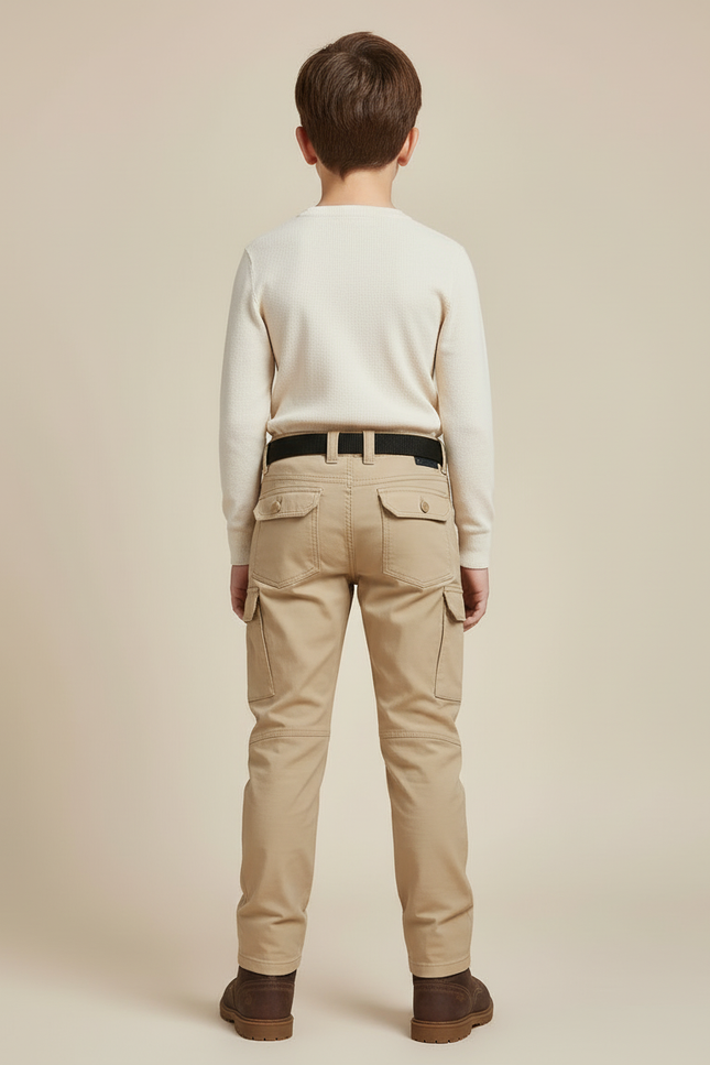 Pantalon Cargo Beige Enfant Multipoches Résistant - Toile - vue 2