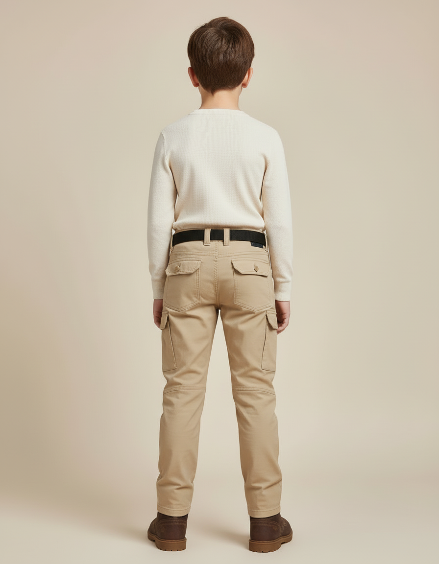 Pantalon Cargo Beige Enfant Multipoches Résistant - Toile - vue 2