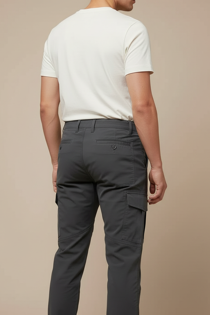 Pantalon Cargo Gris Multipoches Décontracté Homme - Polyester - vue 2
