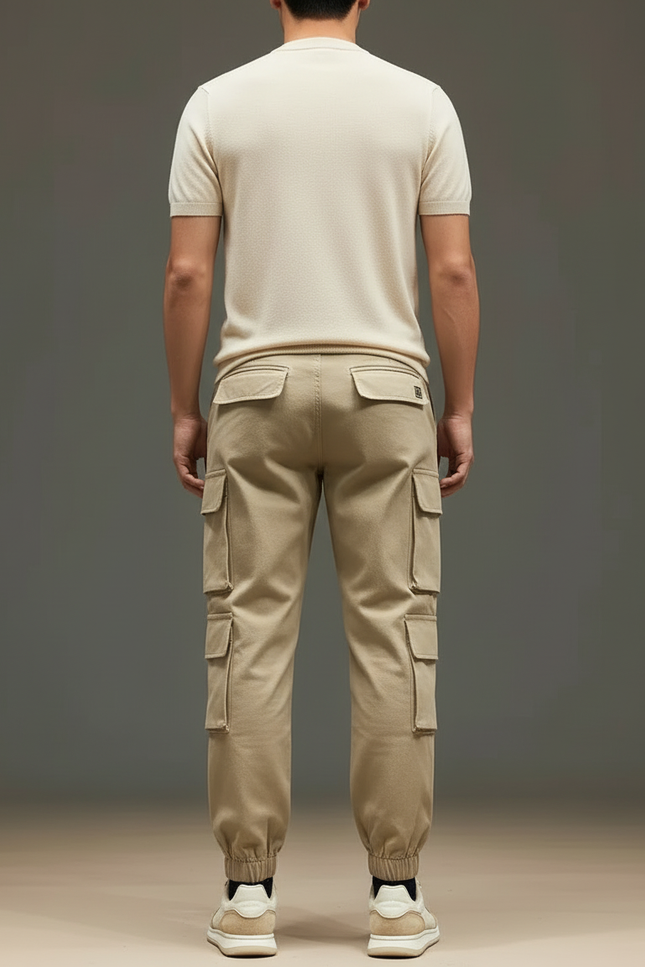 Pantalon Cargo Avec Elastique - Beige Gabardine - vue 2