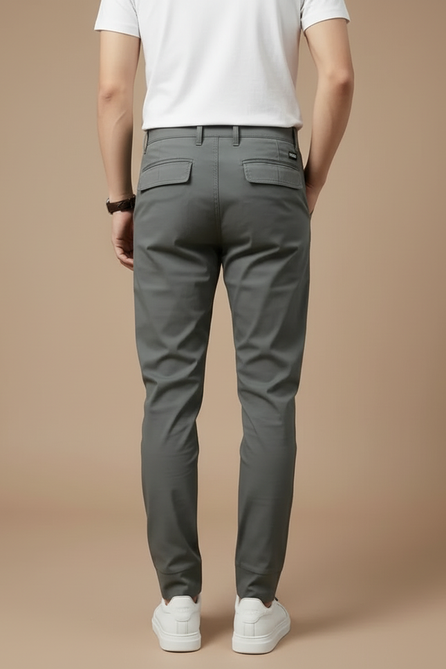 Pantalon Cargo Gris Slim Extensible Multipoches Homme - Polyester - vue 2