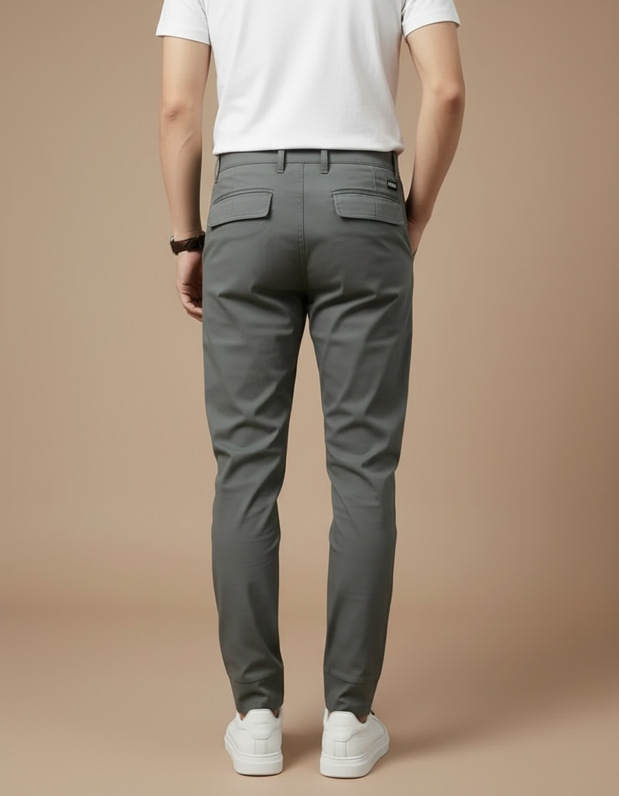 Pantalon Cargo Gris Slim Extensible Multipoches Homme - Polyester - vue 2