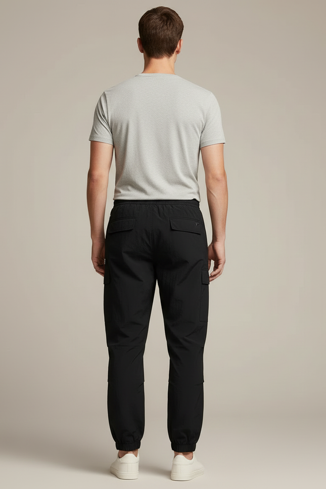 Pantalon Cargo Noir Homme Sport Décontracté Fluide - Polyester - vue 2