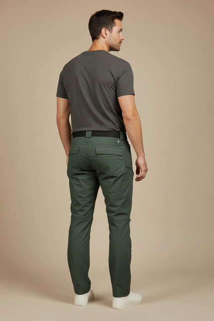Pantalon Cargo Vert Homme Tactique Multipoches Résistant - Kaki Gabardine - vue 2