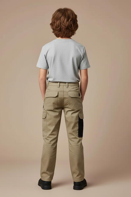 Pantalon Cargo Kaki Enfant Multi-Poches Décontracté - Toile - vue 2