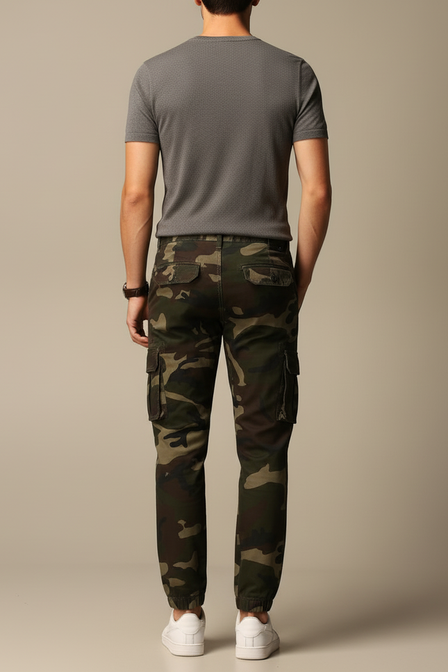 Pantalon Cargo Camouflage Militaire Coton Jogger Homme - Multicolore - vue 2