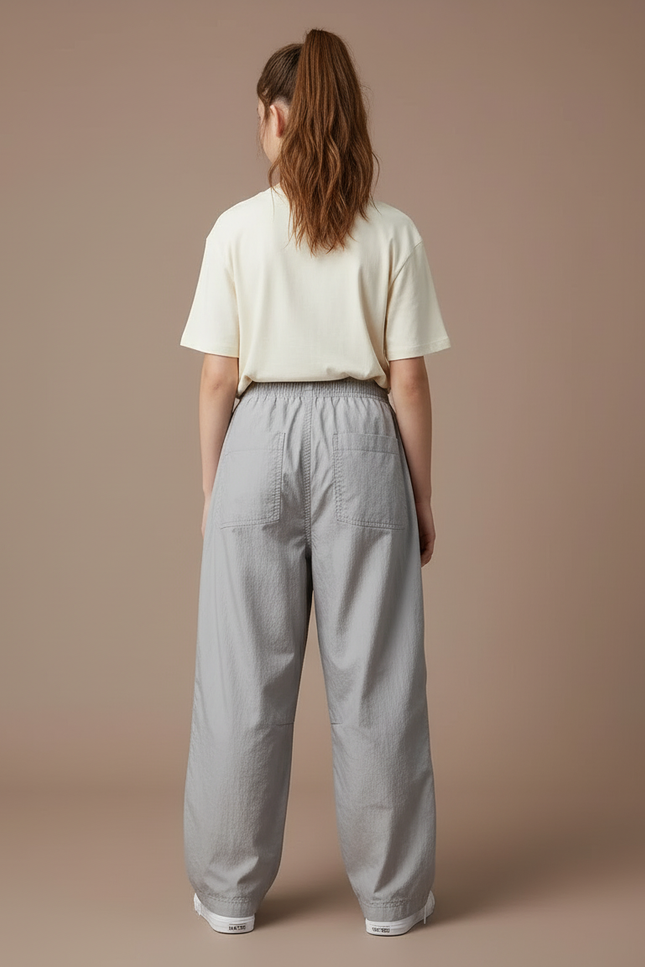 Pantalon Cargo Gris Ample Léger Enfant Décontracté - Polyester - vue 2