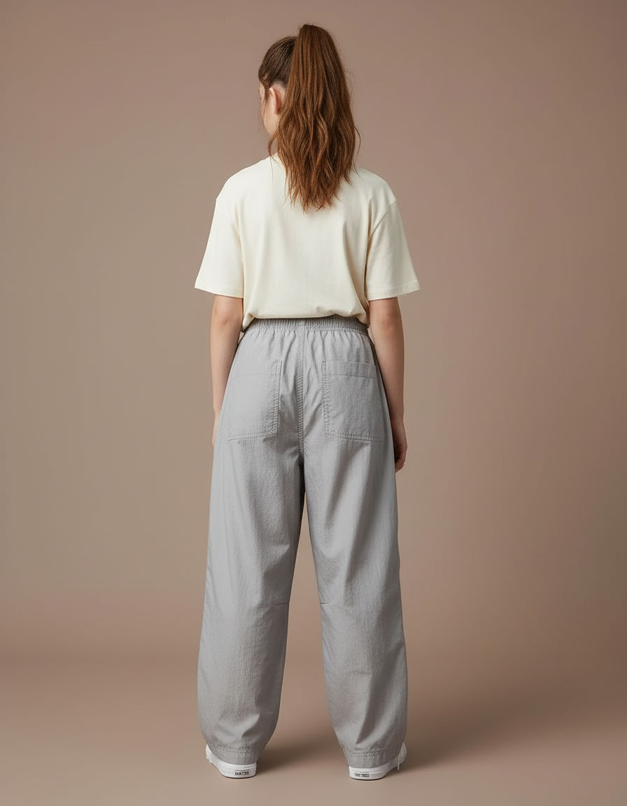 Pantalon Cargo Gris Ample Léger Enfant Décontracté - Polyester - vue 2