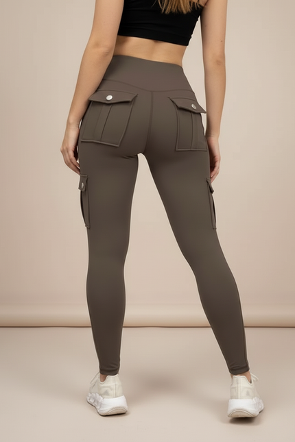 Pantalon Cargo Curvy - Kaki Polyester - vue 2