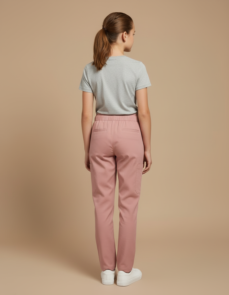 Pantalon Cargo Rose Coton Ample Décontracté Enfant - vue 2