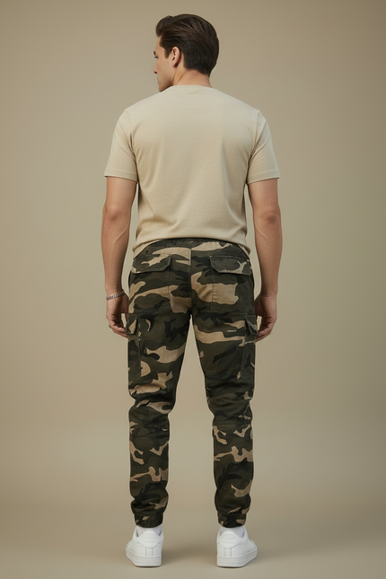 Pantalon Cargo Camouflage Homme Jogger Multipoches Décontracté - Multicolore Toile - vue 2