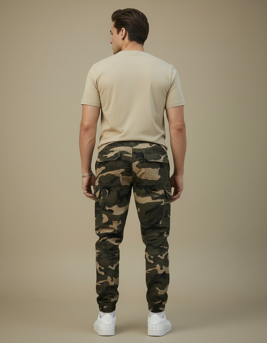 Pantalon Cargo Camouflage Homme Jogger Multipoches Décontracté - Multicolore Toile - vue 2