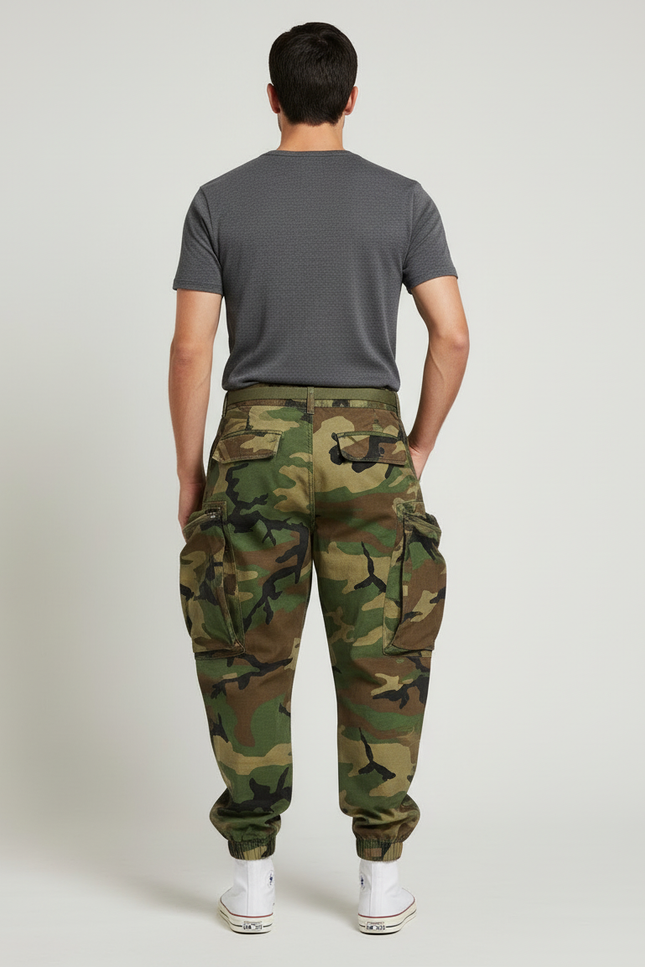 Pantalon Cargo Camouflage Militaire Ample Multipoches Streetwear Homme - Imprimé Toile - vue 2