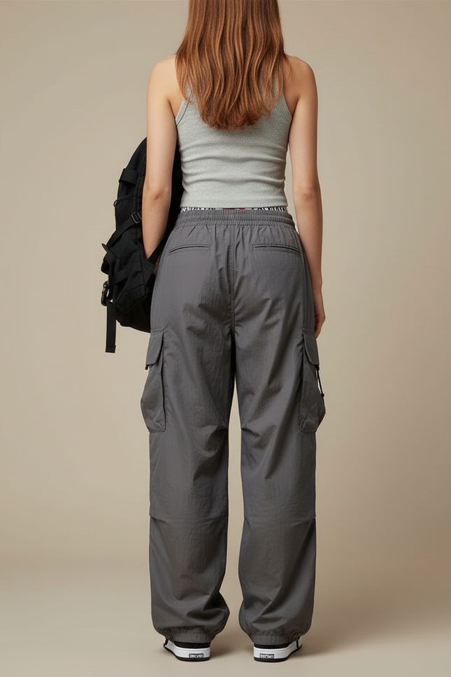 Pantalon Cargo Nylon - Gris Polyester - vue 2