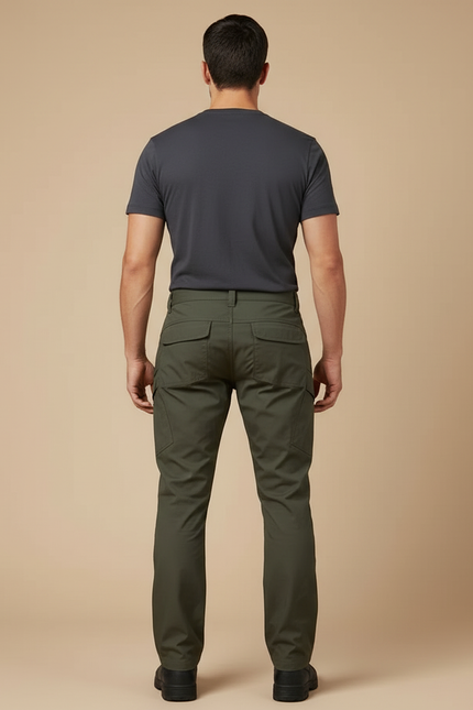 Pantalon Cargo Vert Kaki Multipoches Tactique Homme - Toile - vue 2