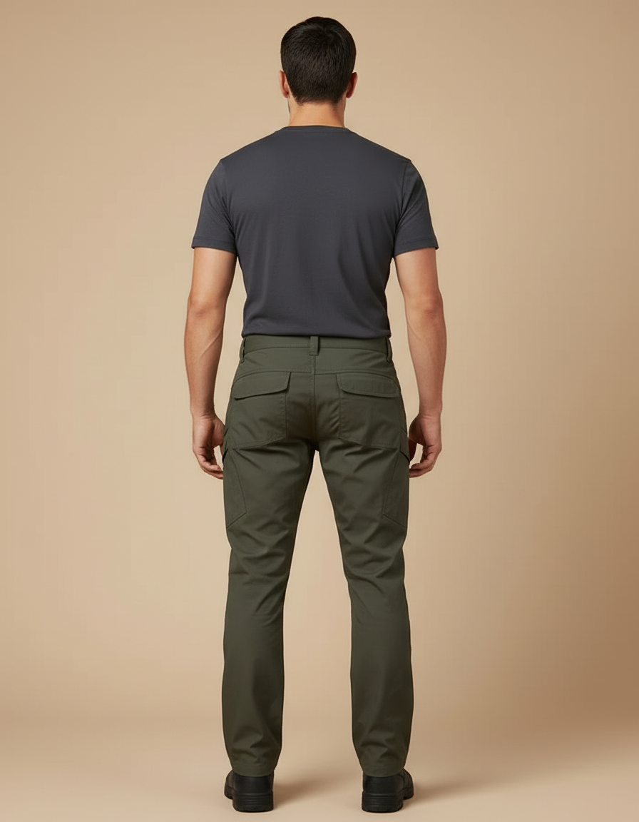 Pantalon Cargo Vert Kaki Multipoches Tactique Homme - Toile - vue 2